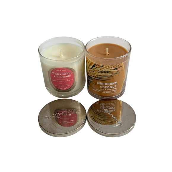 Bath & Body Works 8oz Single Wick Candles Watermelon Lemonade Mahogany Coconut - Picture 2 of 4